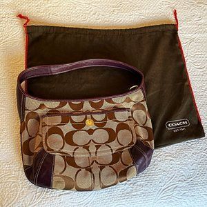 Coach Logo Purse - Plum/Brown